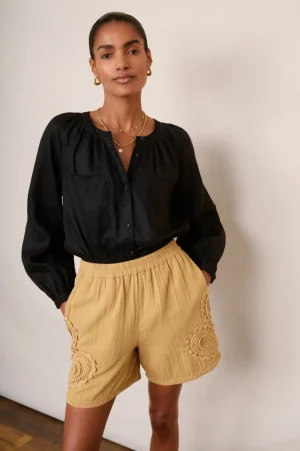 WYSE London Holiday-Annalee Double Gauze Short - Tan