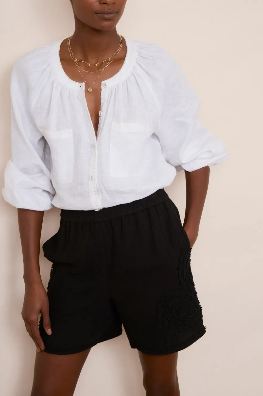 WYSE London Shorts-Annalee Double Gauze Short - Black