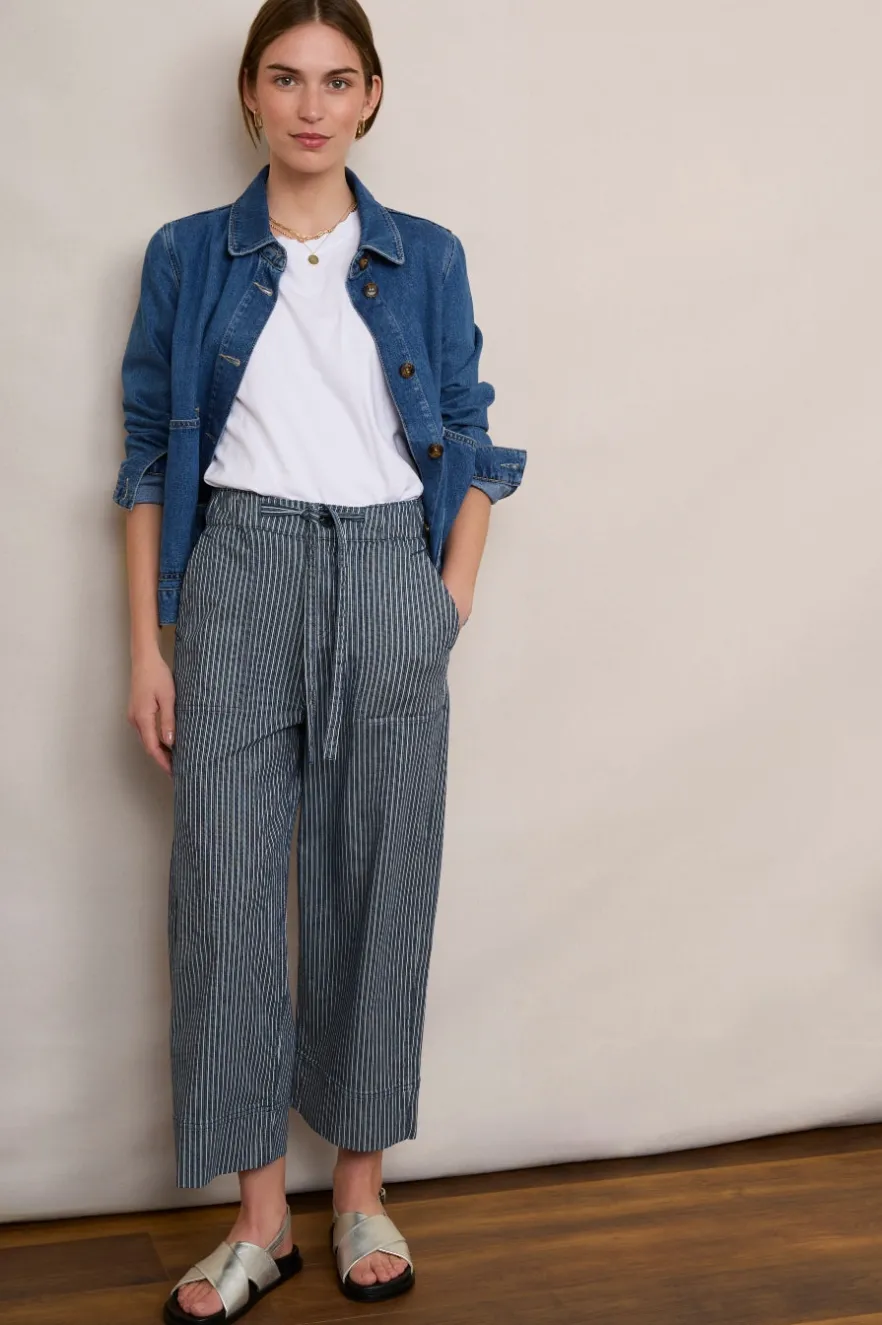 WYSE London Jeans-Astrid Stripe Jean - Midnight/Ivory