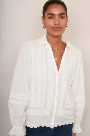 WYSE London Tops-Calista Shirt - Ivory