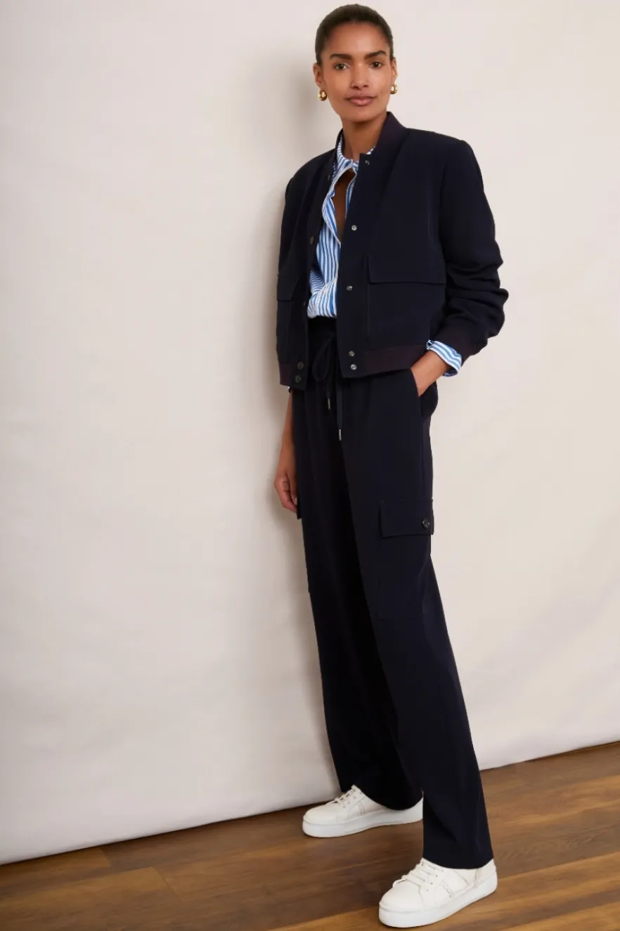 WYSE London Trousers-Carlotta Wide Leg Trouser - Midnight