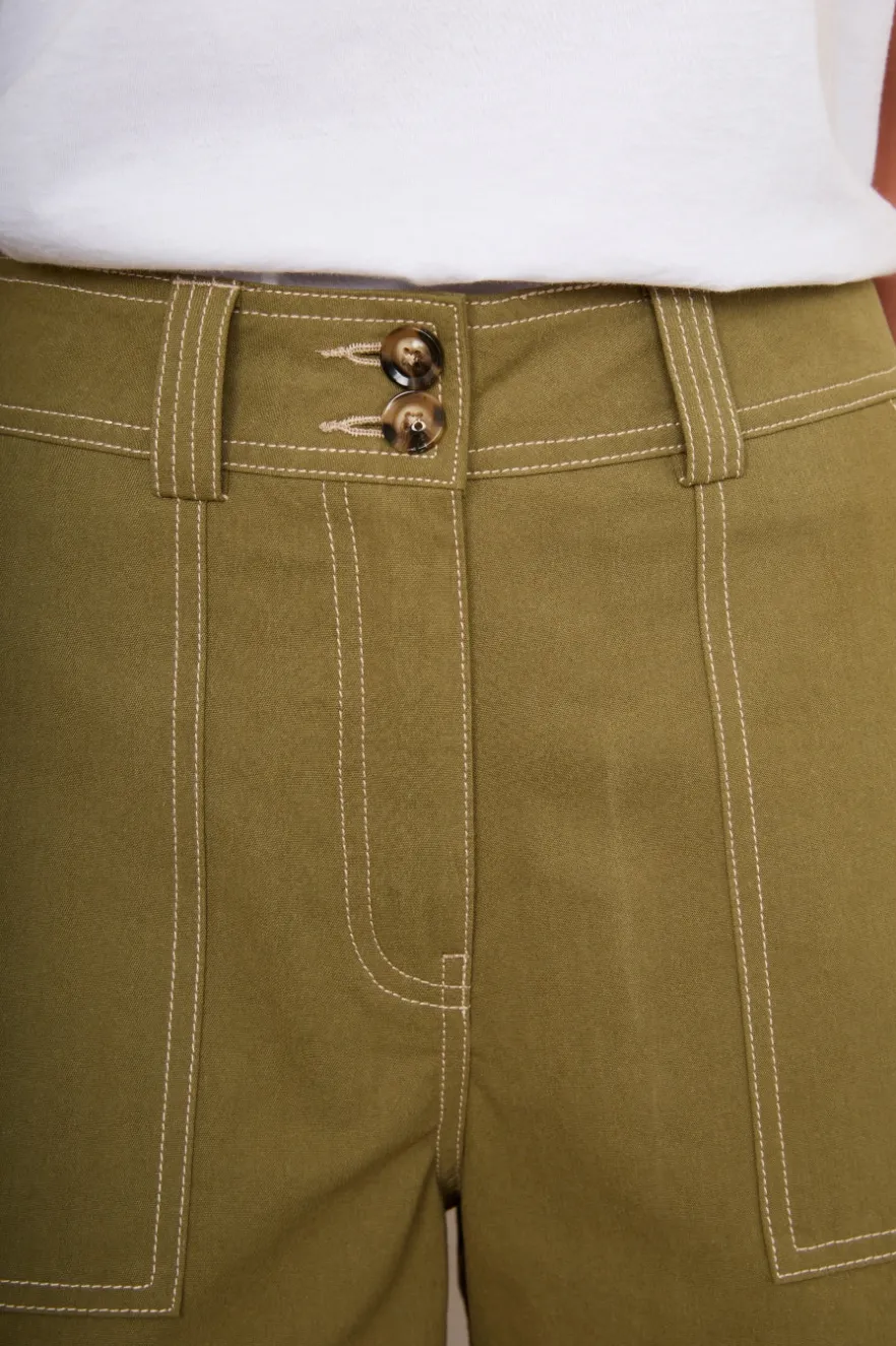 WYSE London Shorts-Coralie Cargo Short - Khaki