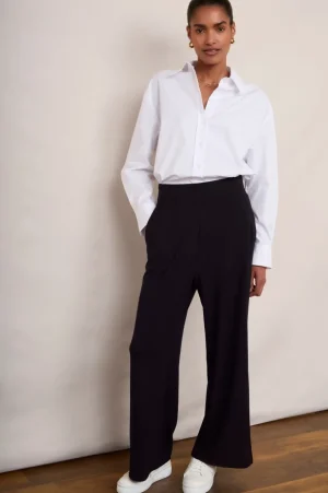 WYSE London Trousers-Delphine Pull On Trouser - Black