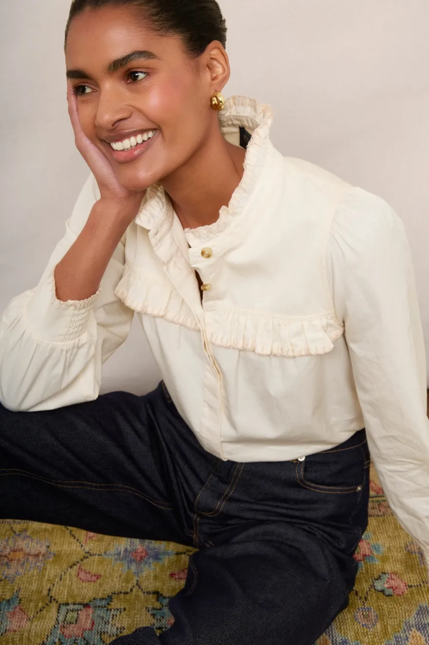 WYSE London Tops-Devyn Shirt - Ecru