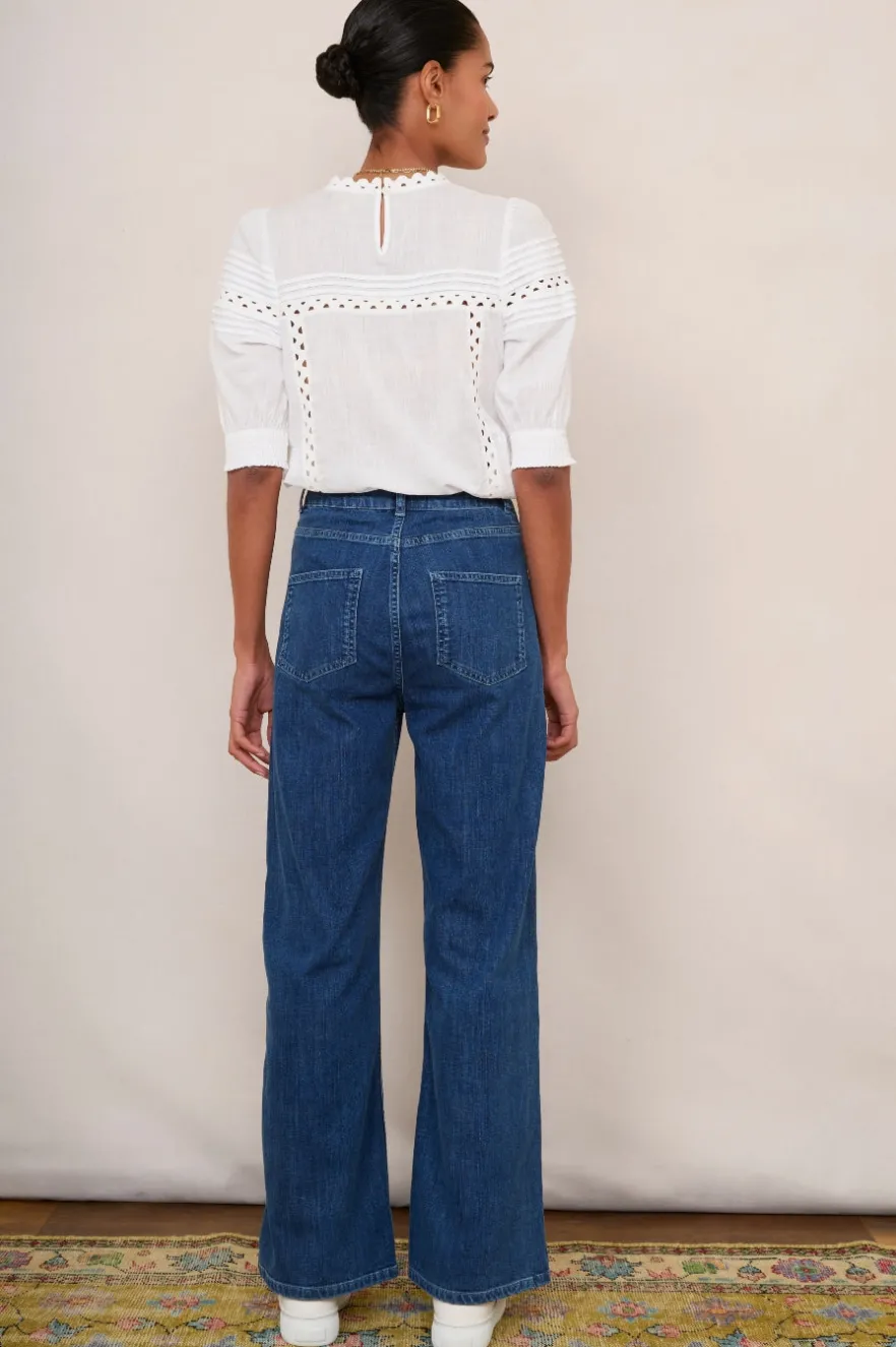 WYSE London Denim-Flossie Carpenter Flare Jean - Mid Wash