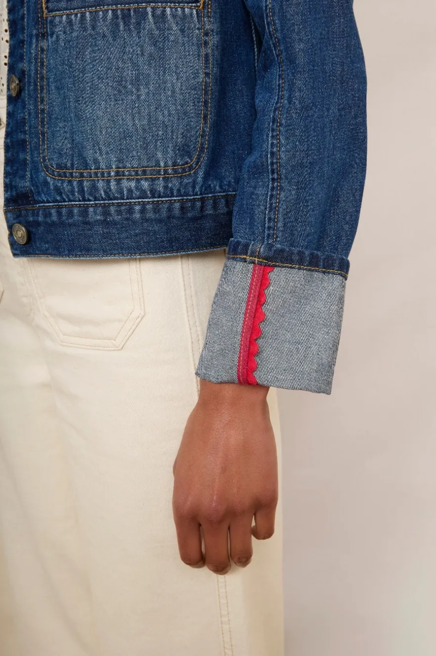 WYSE London Denim-Kelsey Denim Jacket - Mid Wash