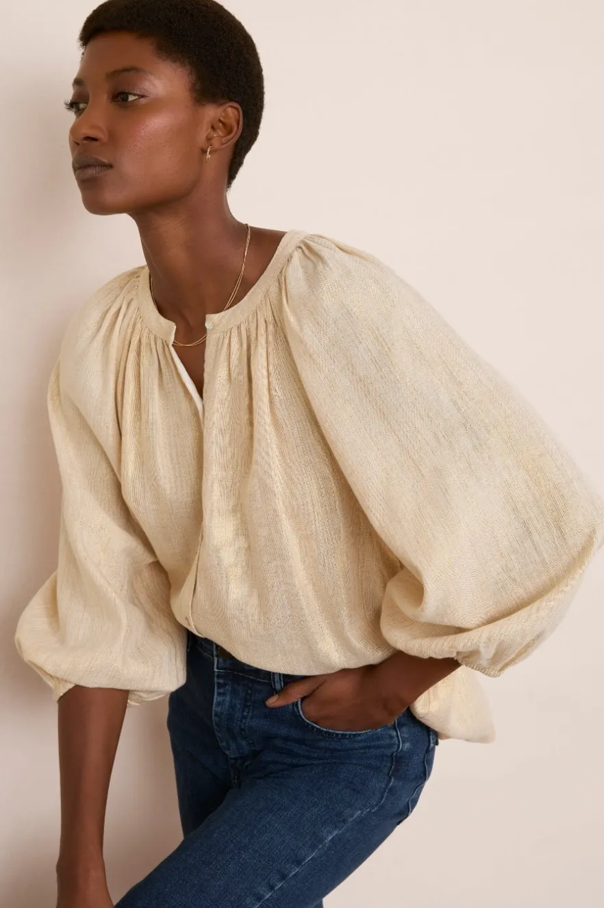 WYSE London Tops-Lauren Blouse - Gold