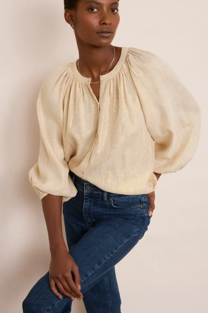 WYSE London Tops-Lauren Blouse - Gold