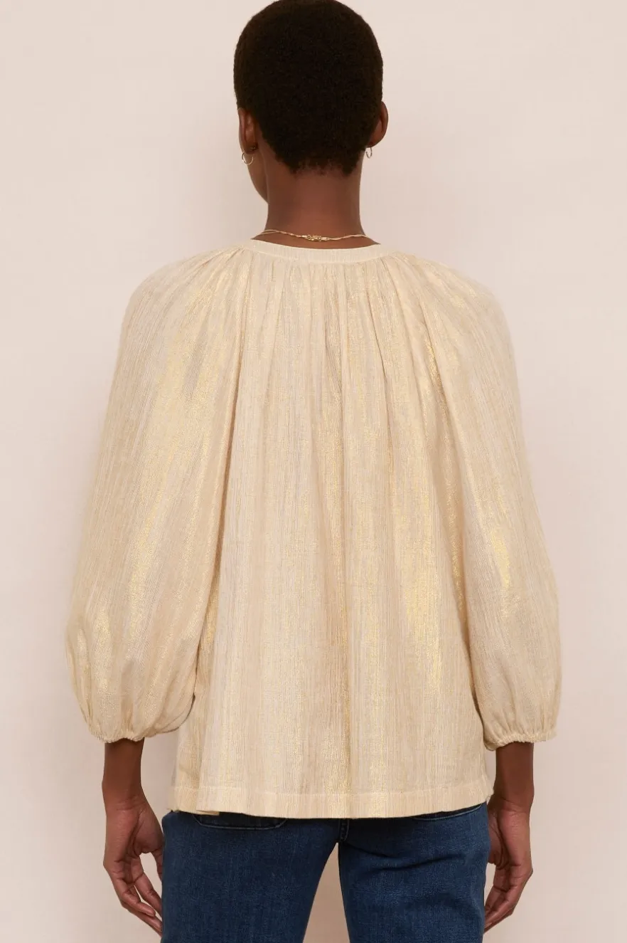WYSE London Tops-Lauren Blouse - Gold