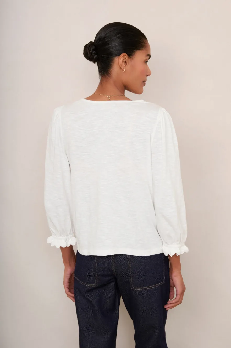 WYSE London Tops-Lizzie Ric Rac Top - White/Multi