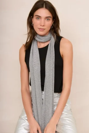 WYSE London Accessories & Shoes-Maddie Metallic Scarf - Silver