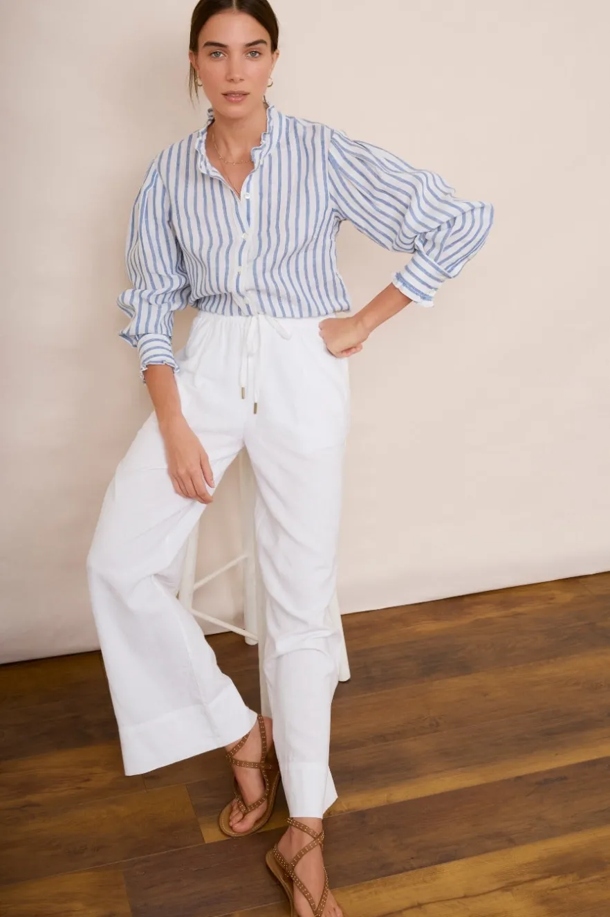 WYSE London Trousers-Ottoline Linen Trouser - White