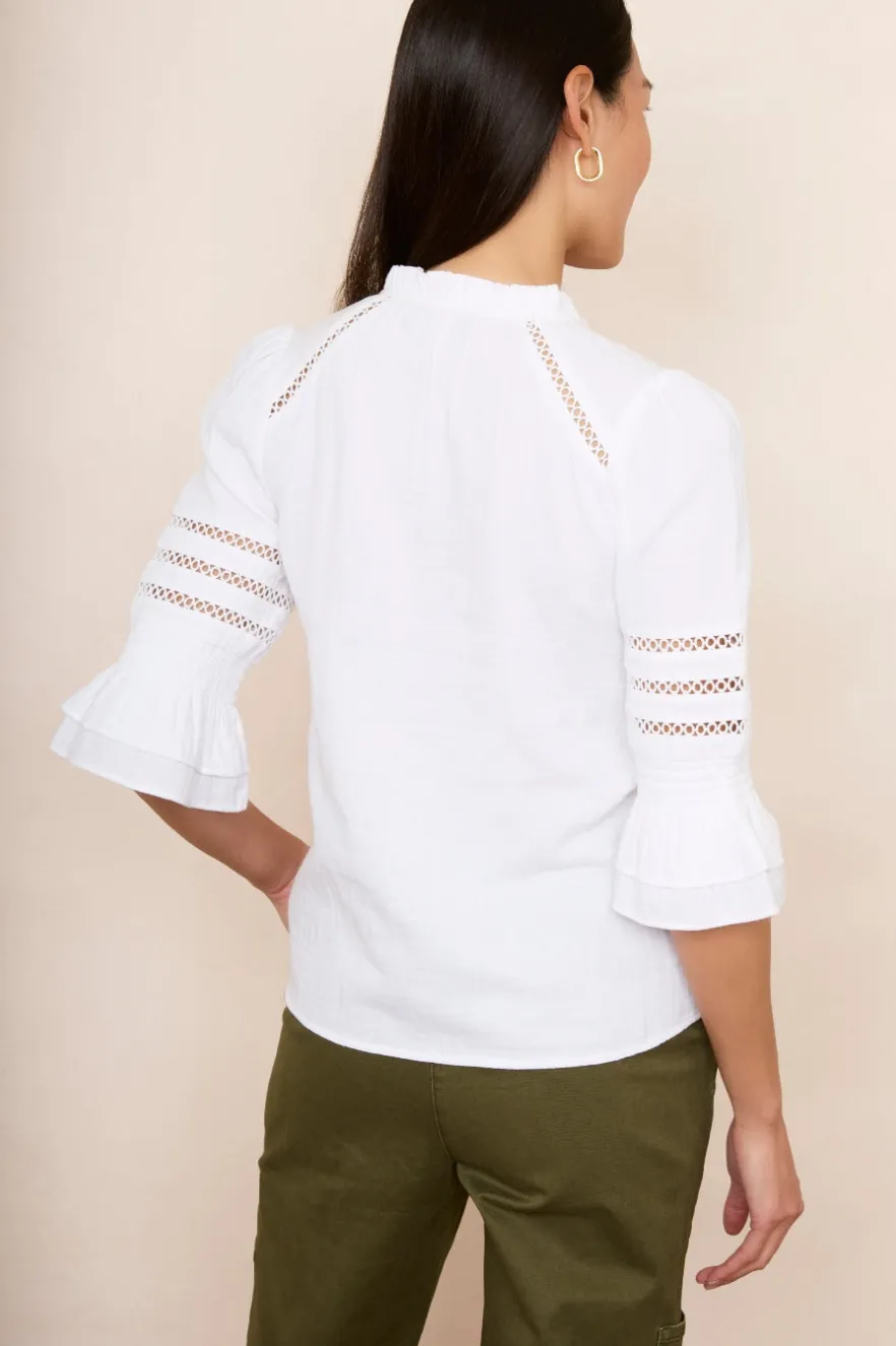 WYSE London Tops-Parker Blouse - White