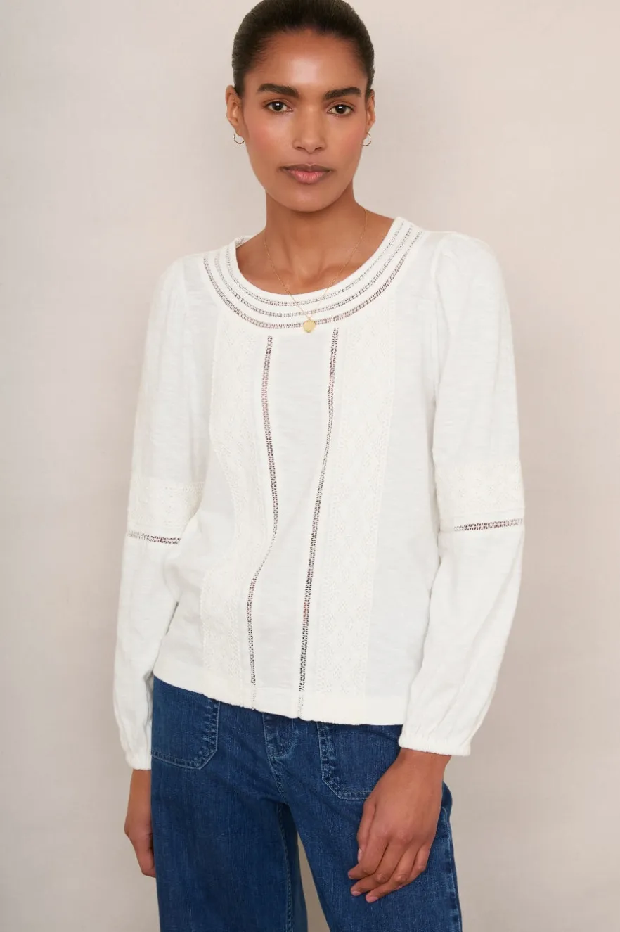WYSE London Tops-Shellie Lace Top - Ivory