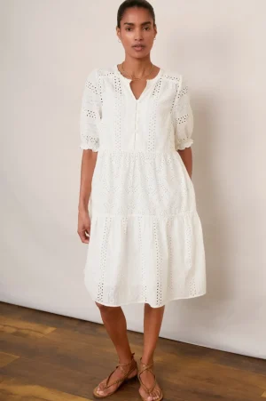 WYSE London Dresses & Jumpsuits-Talina Broderie Dress - Ivory