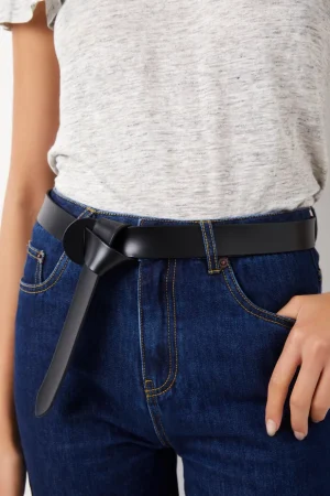WYSE London Accessories & Shoes-Wrap Leather Belt - Black