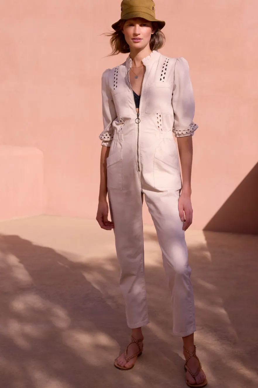 WYSE London Dresses & Jumpsuits-Zoe Ric Rac Jumpsuit - Ecru