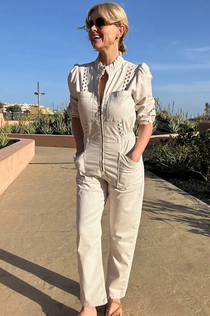 WYSE London Dresses & Jumpsuits-Zoe Ric Rac Jumpsuit - Ecru