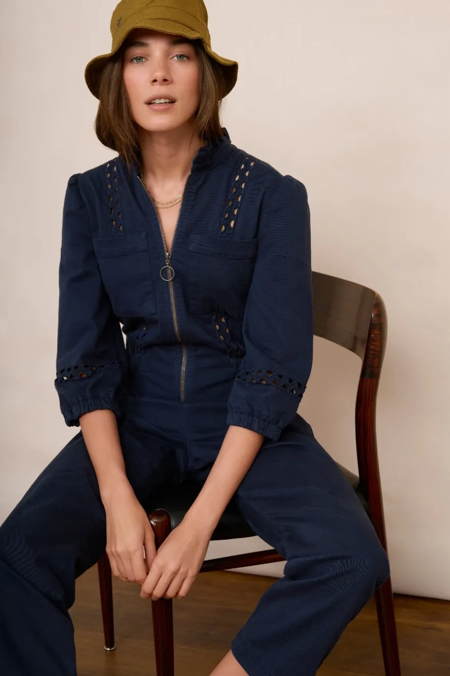 WYSE London Dresses & Jumpsuits-Zoe Ric Rac Jumpsuit - Midnight