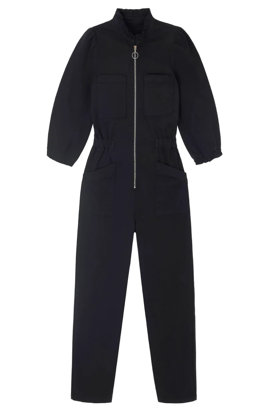 WYSE London Longer Lengths-Zoe Zip Through Jumpsuit - Black